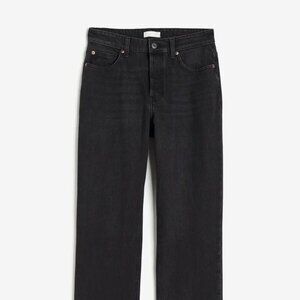 NWT H&M Straight High Waisted Black Jean